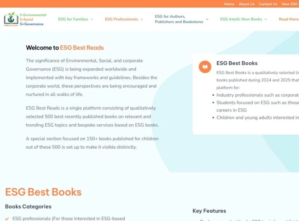 ESG Best Reads curated ESG book platform website homepage